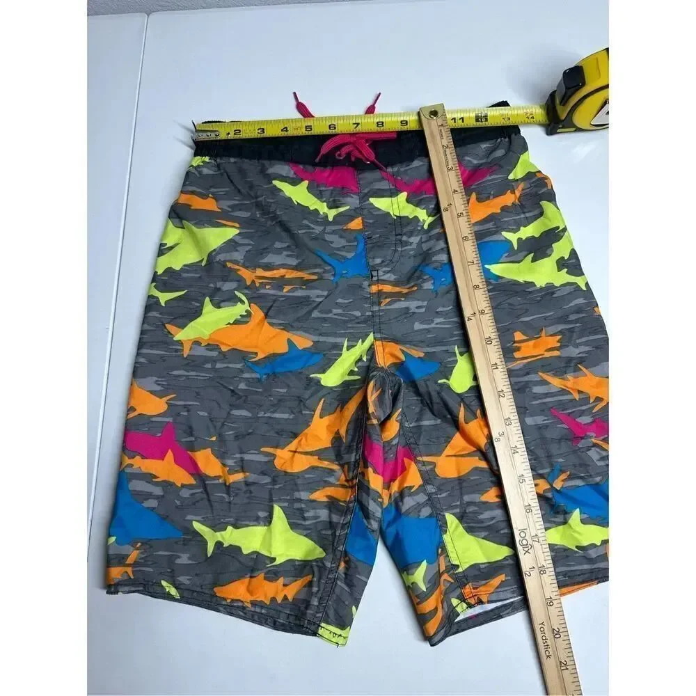 Laguna Boys Sharks Print Swim Shorts Trunks Size L/ 14-16